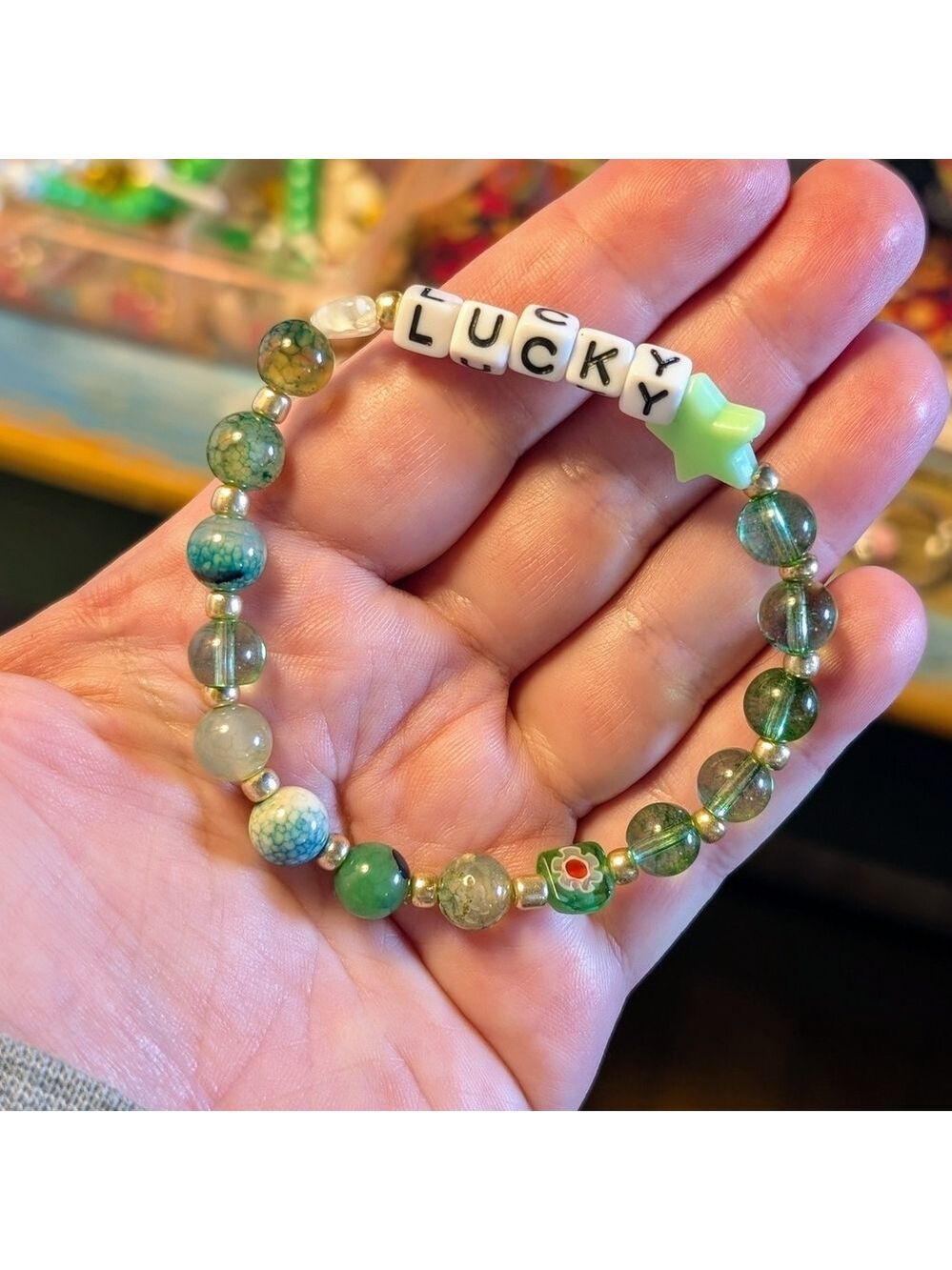 St. Patrick's Day LUCKY stretch bracelet